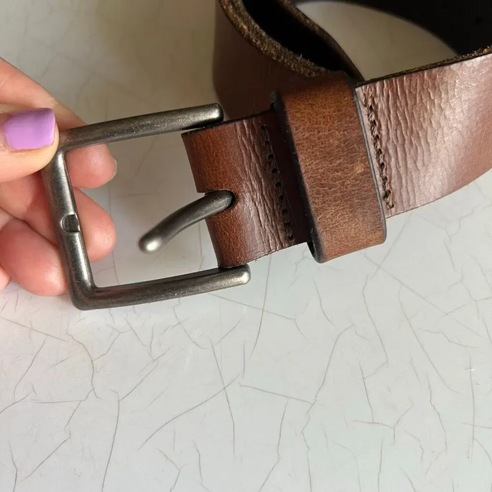 Bison leather belt